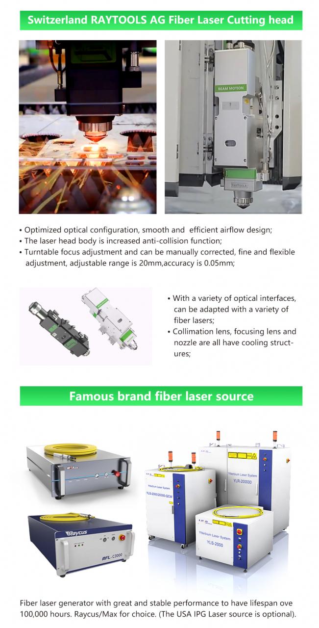 ທາດເຫຼັກກາກບອນອະລູມິນຽມໂລຫະສະແຕນເລດ Cnc Fiber Laser ເຄື່ອງຕັດ