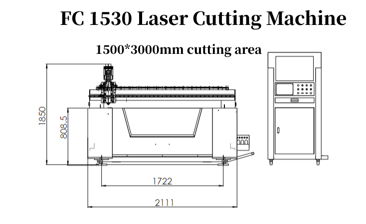 ຈີນອຸດສາຫະກໍາໂລຫະອະລູມິນຽມ 1kw 2kw Sheet Metal Fiber Laser Cutting Machine